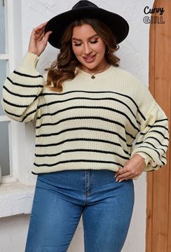 Immagine di PLUS SIZE STRIPED KNIT TOP